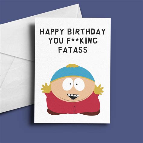 South Park Funny Birthday Card Birthday Card Eric Etsy