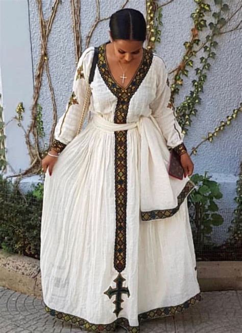 Beautiful Rose Gold Menen Ethiopian Traditional Dress Eritrean Dress