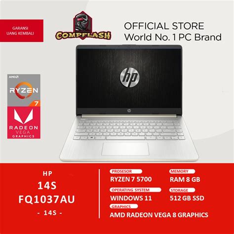 Jual Laptop Hp 14s Fq1037au Ryzen 7 5700 Ram 8gb 512ssd Vega8 Fhd Ips Blit Shopee Indonesia