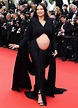 Adriana Lima Flaunts Pregnant Belly in Black Cutout Dress
