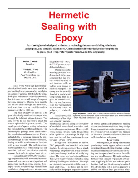 Hermetic Sealing With Epoxy