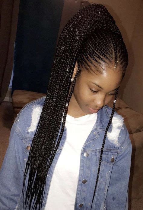 A lot of ponytails feature chunky braids but very thin braids can also be used to create stunning black ponytail hairstyles. Braided Ponytail Hairstyles for Black Hair (With images ...