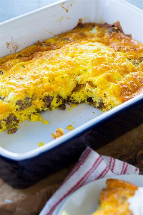 Low Carb Sausage Breakfast Casserole Skinny Southern Recipes