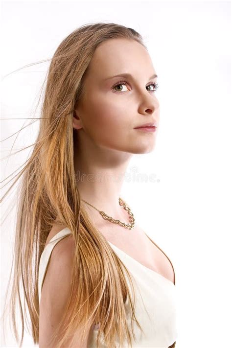 Jeune Femme Blond Avec Des œil Bleu Belle Fille Blonde Image Stock