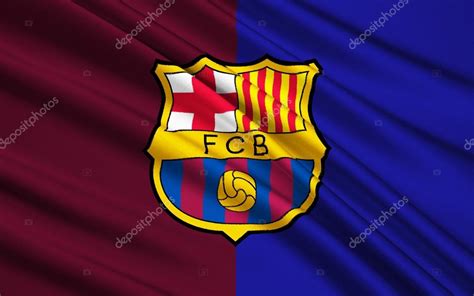 Bandera Club De Fútbol Barcelona España — Foto Editorial De Stock