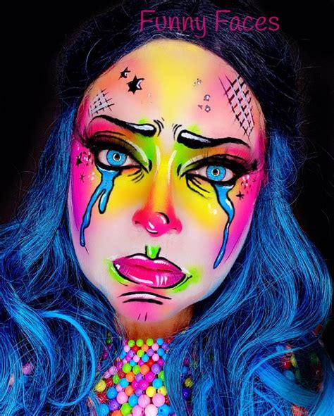 Painted By Funnyfaces Popart Pop Art Comic Makeup Pop Art Makeup Halloween Makeup Inspiration