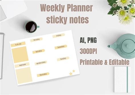 Weekly Planner Sticky Notes Graphic By Rimzstudio Creative Fabrica