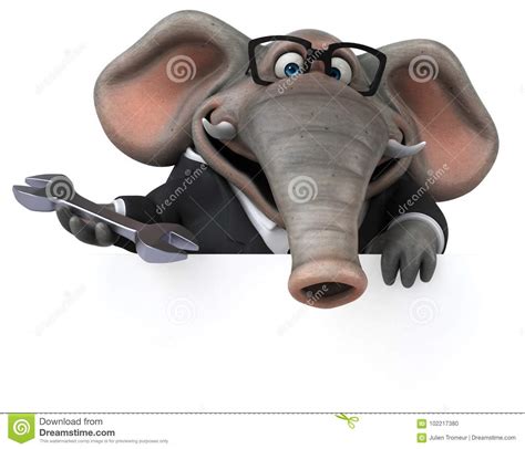 Fun Elephant 3d Illustration Stock Illustration Illustration Of