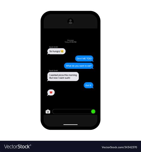 Imessage Interface Texting Bubbles Iphone Mockup Vector Image