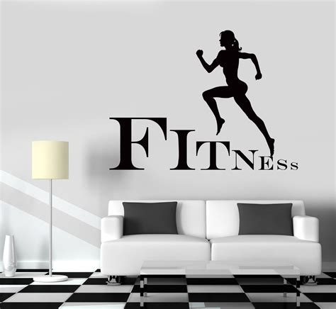 Wall Decal Fitness Girl Gym Woman Sport Vinyl Sticker Unique T