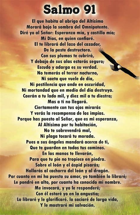 A Poem Written In Spanish With An Eagle Flying Over The Grass And