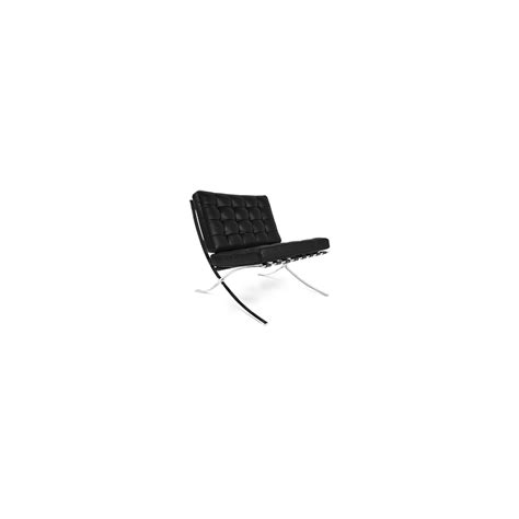 Van Der Rohe Barcelona Chair Replica In Black Leather Pash Classics