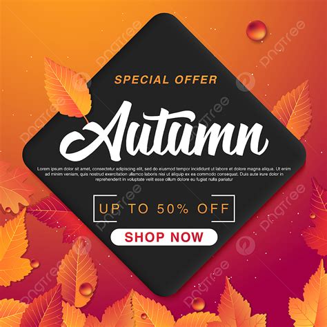 Fall Autumn Sale Vector Png Images Autumn Sale Banner Background With