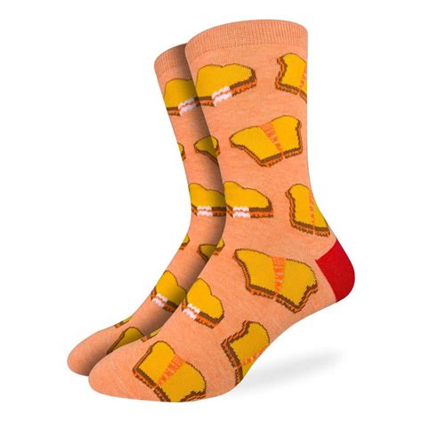 Good Luck Sock Mens Grilled Cheese Sock Mens Shoe Size 7 12