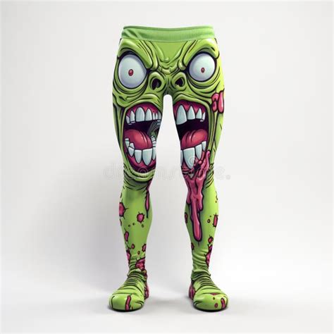 Green Zombie Leggings 3d Render Cartoon Design Stock Illustration