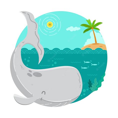 Premium Vector Whale Cartoon Illustration