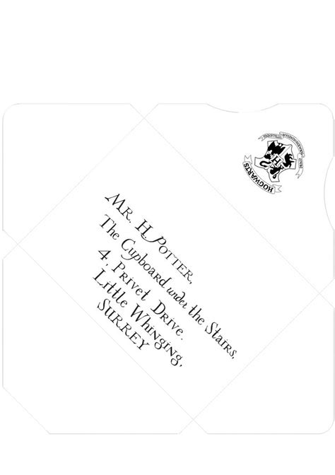 Harry Potter Inspired Addressed And Sealed Envelope Template Print On