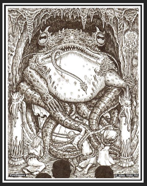 Tsathaggua The Toad God By David St Albans Pen 7 Ink 2016 Unpublished