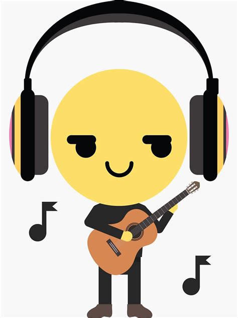 Acoustic Guitar Emoji Sticker For Sale By Hippoemo Redbubble