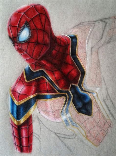 Marvel Iron Spider Drawingart Spider Man Art Amino