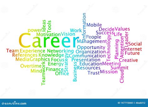 Career Word Cloud Collage Stock Illustration Illustration Of