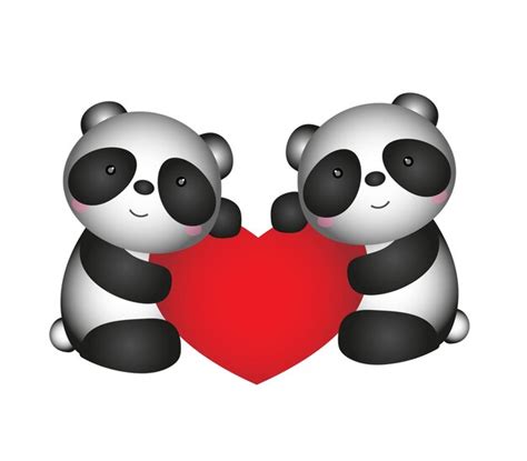 Premium Vector Panda Bear With Heart