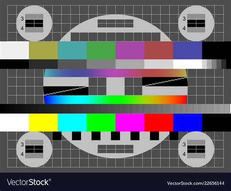 No Signal Tv Color Test Screen Royalty Free Vector Image