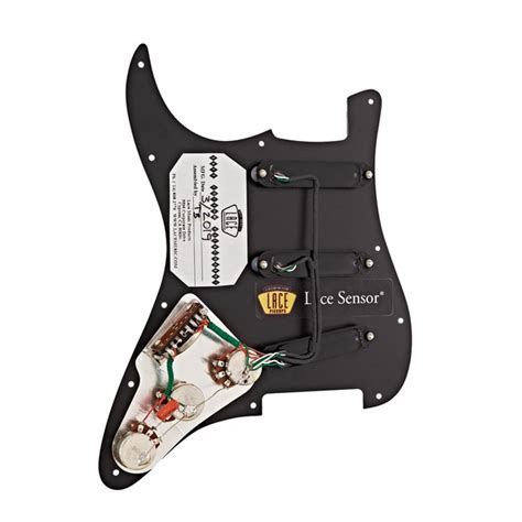 Lace Sensor Gold Loaded Pickguard Sss Black Gear Music