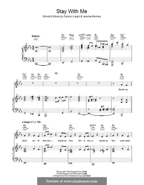 Stay With Me By J Moross Sheet Music On Musicaneo