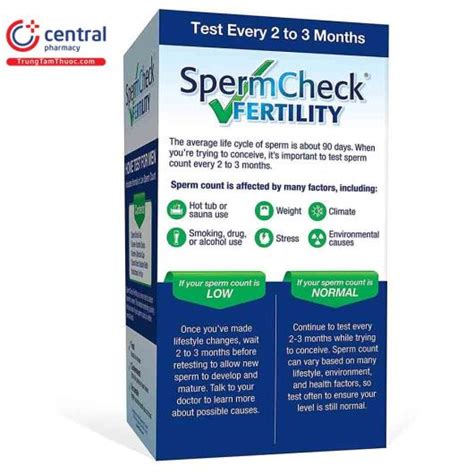 CHÍNH HÃNG Que test tinh trùng Spermcheck Fertility Home Test Kit For Men