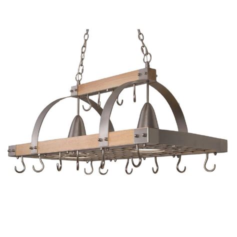 Hanging pot racks add style and function to any kitchen. Elegant Designs 2-Light Brushed Nickel Accents Kitchen ...