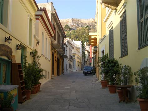 An ancient city where urban grit meets coastal charm. Street view in Plaka, Athens, Greece image - Free stock ...