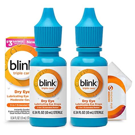 Blink Triple Care Lubricating Eye Drops 2 Pack Moderate Severe Blink