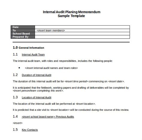 Iso Forms Templates Free Of Internal Audit Memo Work Plan Template My