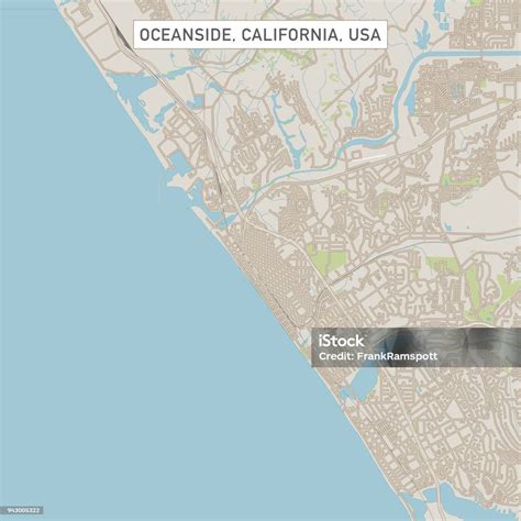 Oceanside California Us City Street Map Stock Illustration Download