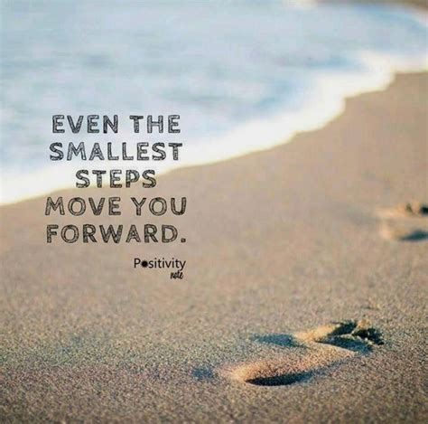 Two Footprints In The Sand With An Inspirational Quote About Moving Forward And Being Able To Travel
