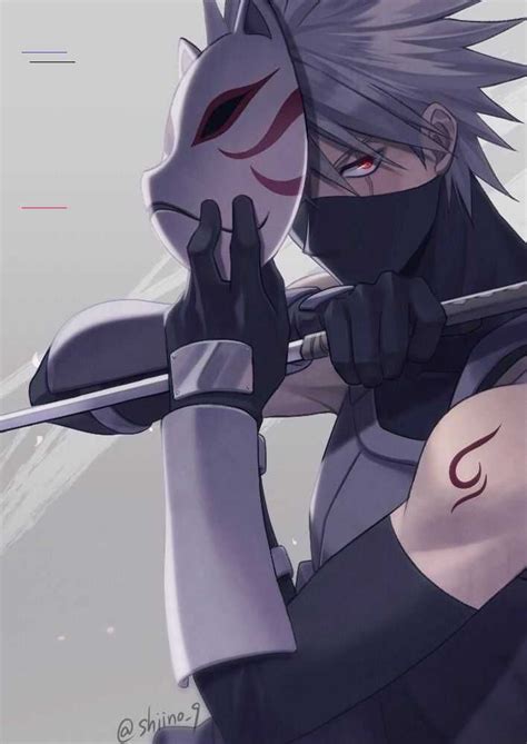 Kakashi Hatake Sharingan Anbu Fanart Anime Naruto Anbu