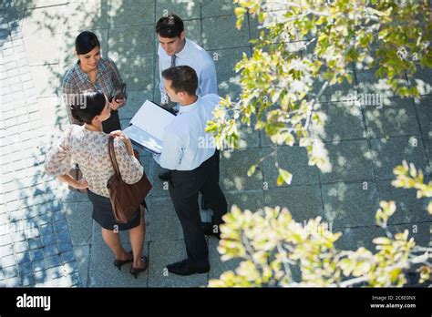 Business People Talking Outdoors Stock Photo Alamy