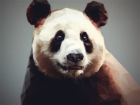 Low Poly Panda Portrait Ai Generated Stock Illustration Illustration