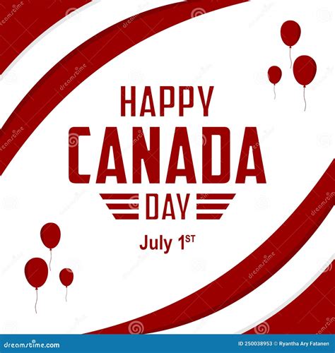 Happy Canada Day Holiday Invitation Design Stock Vector Illustration