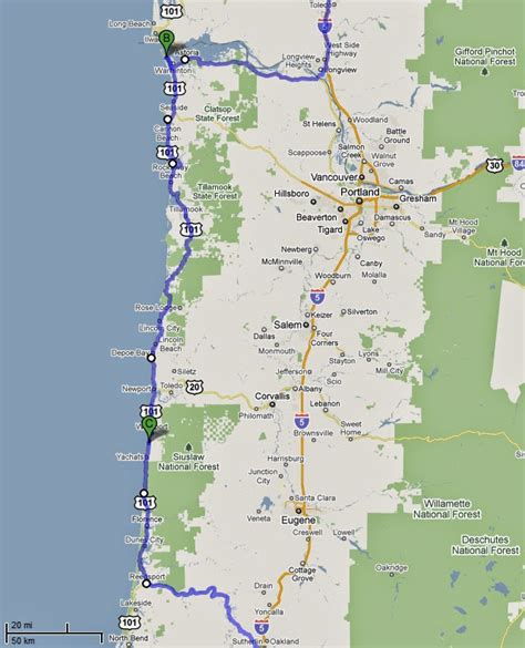 Chads Usa Travel Route 101 Runs Along The Oregon Coast Drive Start