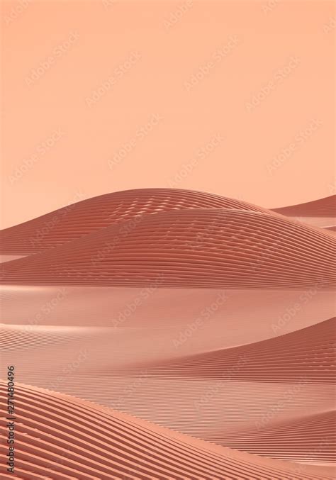 Abstract Nude Color Wave Parametric Minimal Future Geometric Shape