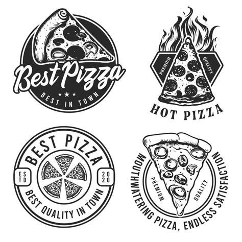Premium Vector Set Of Pizza And Pizzeria Vector Emblems Badges Labels