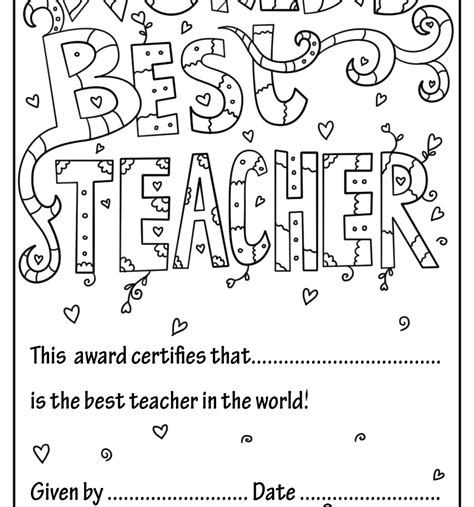 Teacher Appreciation Coloring Pages At Free