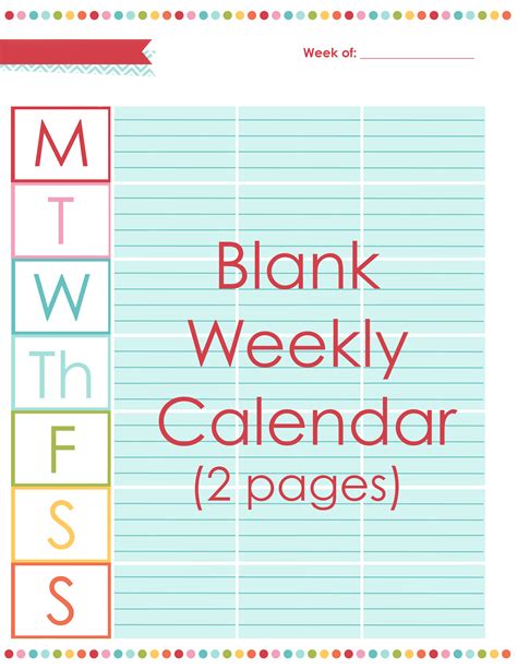 Blank Weekly Calendar