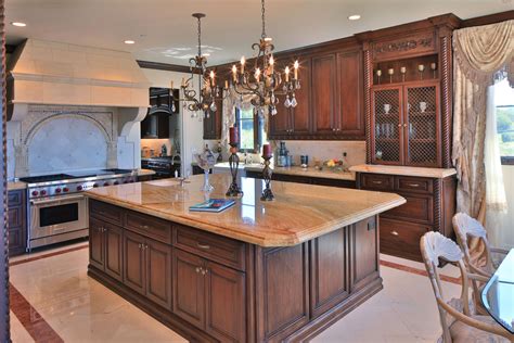 Modern Luxury Kitchen With Large Island And Natural Wood Cabinets