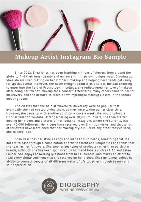 Makeup Artist Instagram Bio Examples On Pantone Canvas Gallery