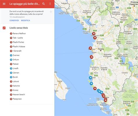 Spiagge Albania la mappa delle spiagge più belle dell Albania 2022