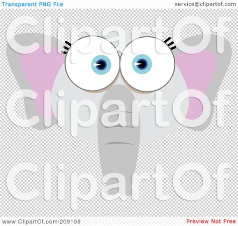 Royalty Free Rf Clipart Illustration Of A Big Eyed Elephant Face By