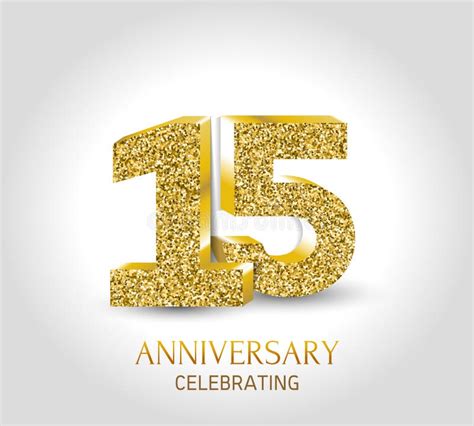 15 Year Anniversary Banner 15th Anniversary 3d Logo With Gold